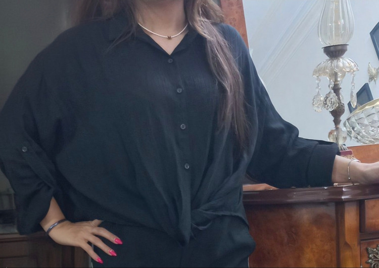 شومیززنانه مشکی آستین بلند۳ سایز